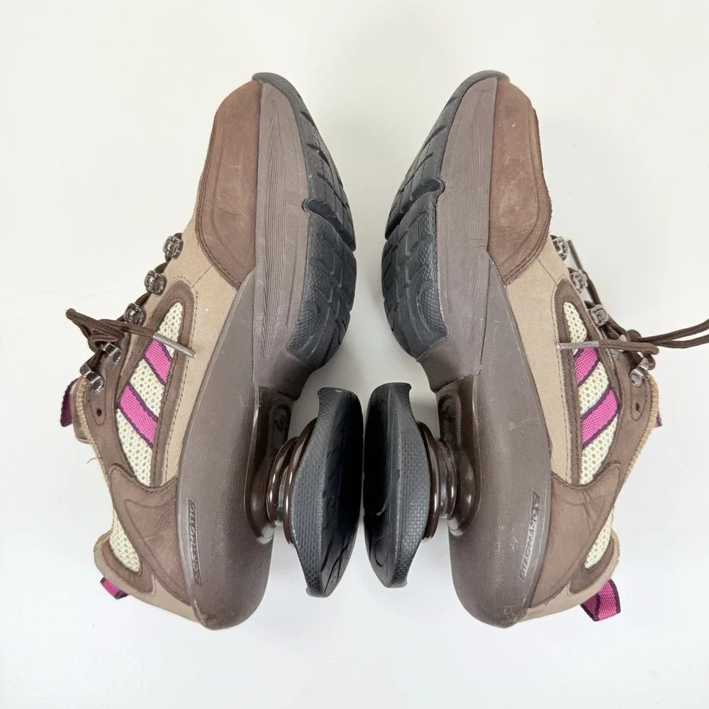 Z-Coil Brown Suede & Mesh Hiking/Walking Shoe W/Heel Spring Shock Absorbing Sz 8